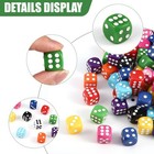 Diydec 100pcs 16mm Game Bulk Dice 10 Colors Acrylic 6 Sided Dice Set For Clas   