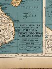 Antique 1937 Map Of China  French Indo China Siam Chosen 11x14 Inches
