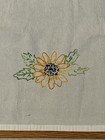 Vintage Hand Embroidered Flour Sack Dish Towel Fall Sunflower Yellow Floral