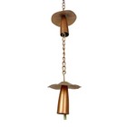 Mushroom Rain Chain 84 Inch Copper Verdigris Metal Hanging Garden Decor