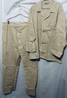 Vintage Men   s Deluxe Long Sleeve Pajamas Set Pants Shirt Beige Size Xl Excellent