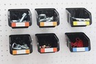12 Pack Pegboard Storage Bins Organizer Tool Parts Containers Black Plastic