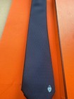 Hermes Navy Silk Tie -- Love Heart Lock Jacquard Nwt