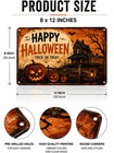 Vintage Halloween Metal Tin Sign Happy Halloween Pumpkin Haunted House