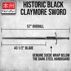 Honshu Black Claymore Sword And Scabbard   Carbon Steel Blade   Overall 57 