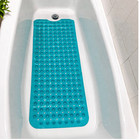 Extra Long Non Slip Bath Mat Shower Tub Safety Rug Suction Cups Blue