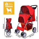 Pet Stroller  4 Wheels Multifunction Dog Cat Stroller  Folding Portable Travel