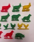 Marx Style Plastic Farm Animals Playset Lot 14 Total Pieces Mcm Lot Vintage
