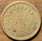 1863 Troy  New York Ny Robinson   Ballou Grocers Civil War Store Card Token