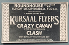 The Clash 1976 Mini Concert Advert Roundhouse London Sundae Outing Joe Strummer
