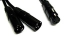 New 3pin Xlr Female Jack To Dual 2 Male Plug Y Splitter Cable Adaptor 1 Ft Cord