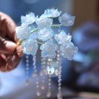 Hanfu Hair Pin Flower Pearl Tassel Hair Stick Chinese Style Hair Accessory 2pc 