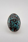 Emer Thompson Navajo Sterling Silver Indian Mountain  8 Turquoise Ring 22 5g