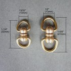 2pcs Solid Brass Double Swivel Round Eye Snap Connector Leather 1 2  13 32 