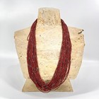 Baule Tamba Burgundy Bead Necklace C  te D ivoire