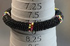 Handmade African Jewelry Black And Multi Color Maasai Bead Bracelet Set