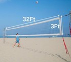 Professional Volleyball Net Outdoor Heavy Duty With Aircraft Steel Cable 32x3ft