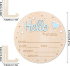 Baby Announcement Sign  Wooden Hello World Newborn Sign Cute Welcome Baby Name B