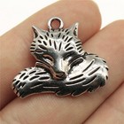 2 Or 5pcs Antique Silver Tone Fox Charm Pendant  Animal Charm Ggs398