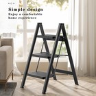 Stepladder  3 Tiers  Foldable  Aluminum  Wide  Lightweight  Compact  Ladder