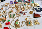 Vintage Lot Of 50  Sarah Coventry Silver Tone Butterfly Necklace  Coro  Trafari