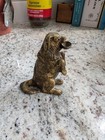 Antique Brass 19th Century Dog Match Safe W  Glass Eyes - Great Condition