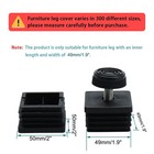 Uxcell Plastic Square Adjustable Furniture One Size  Black silver Tone