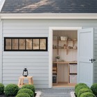 Notasa Shed Windows 2 Pack  Fixed Transom 10  X 35  10x35 Inch  Black