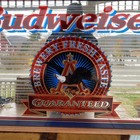 Vintage 1997 Budweiser Beer Brewery Fresh Taste Gtd Mirror Bar Sign  37x25    Wood