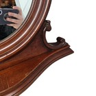 Vintage Carved Mahogany Dresser Top Vanity Shaving Mirror 19x18x8 Flawed Read