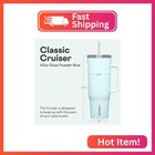 Corkcicle Cruiser Tumbler With Handle   Straw  40 Oz  Gloss Powder Blue