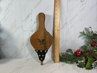 Vintage Wood And Leather Fireplace Bellow With Brass Eagle Emblem