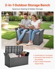 Vevor Outdoor Storage Bench Pe Rattan 40gal Deck Box Waterproof Seat   Storage