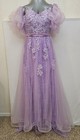 Kurface Sz M Lilac Tulle Aline Prom Dress Adjustable Corset Back Fairy Puff Gown