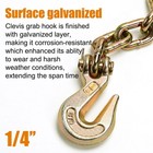 G70 1 4  Clevis Grab Hook  Heavy Duty Forged Steel Rigging Chain Hooks With 3   