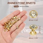 7mm Leather Rivets 70 Sets Rhinestone Rivet Studs Double Cap Spikes Rivet For   