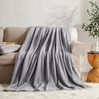 Fleece Blanket Throw Size Grey Lightweight Super Soft Cozy Luxury Bed Blanket   