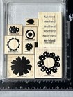 Stampin Up  Polka-dot Posies Wood Mounted Rubber Stamp Flowers Card Making
