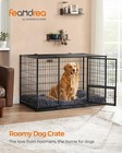 48 Inch Heavy Duty Dog Crate  Metal Escape Proof Dog Kennel With Double Doors   