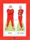 Vintage Uncut Santa   Mrs Claus Paper Dolls  1 Christmas Reproduction orig Size