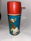 Vintage Metal Lunch Box 10oz Thermos Bullwinkle 1963 Damaged Handle