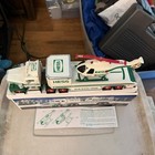 1995 Hess Toy Truck And Helicopter With Original Box Lights Work Collectible