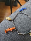 1939 N y  Worlds Fair  Planters Peanuts Charm Bracelet   Six Mr  Peanut Charms 