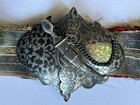 Antique Russian 84 Silver Niello Caucasian Belt - Miniature Kindjal Clasp 98 4g
