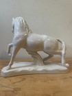 Large Vintage Mid Century Pereiras Portugal Ceramic Horse Statue 12 x15   60s