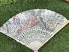 Antique 18th   19th Century Hand Painting Fan With Original Case