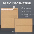 Brown Kraft Envelopes 5x7 A7 5 25x7 25 Self Seal Invitation Envelope 50pk 115g