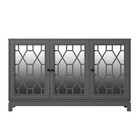 Sideboard Cabinet With 3 Mirror Doors  Modern Buffet Cabinet With Storage
