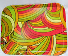 Vintage Silite Neon Spun Fiberglass Serving Tray Retro Chicago  Illinois Usa
