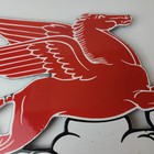 Vintage Mobil Gasoline Sign - Pegasus Porcelain Motor Oil Gas Pump Large Sign